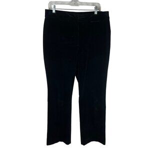 Escada Sport Velvet Straight Leg Pants Women 42 12 Large Black Classic Holiday